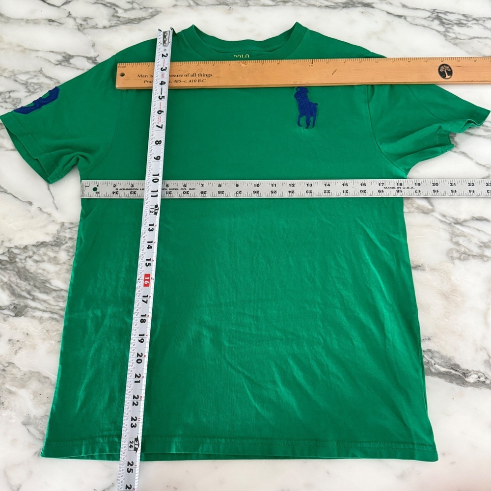 Polo Ralph Lauren Men's Green Cotton T-Shirt Teens Size L (14-16) - Picture 2 of 5